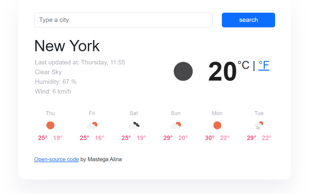 Weather app preview